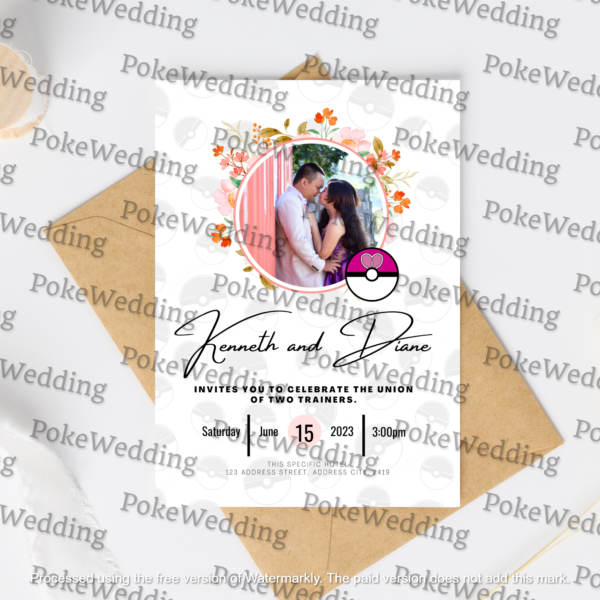 Love ball with picture wedding invitation