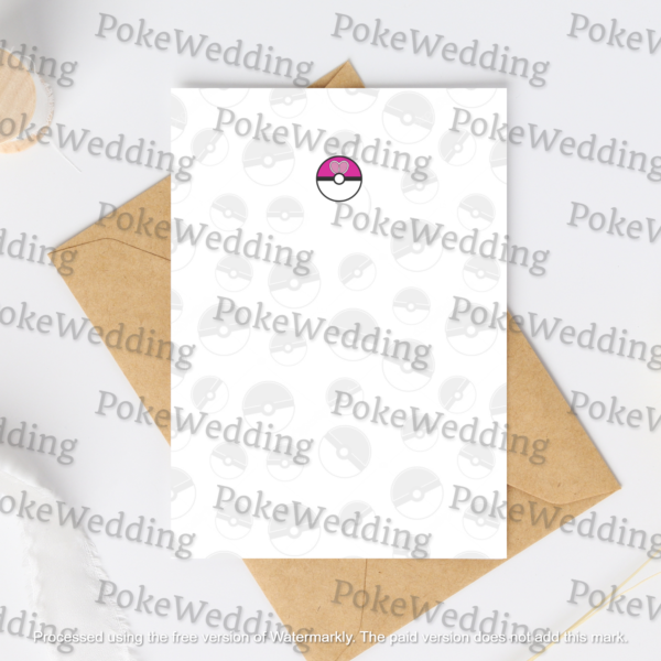 Love Ball Pokemon Wedding Invitation